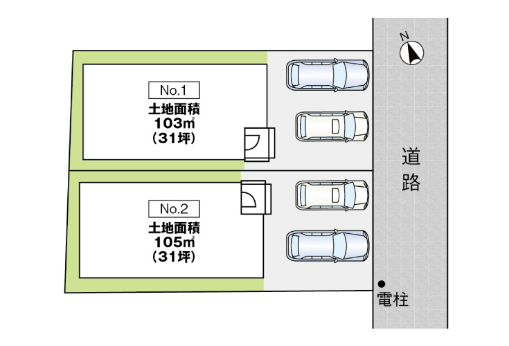 広島市安佐南区大町東4丁目6新築一戸建て分譲住宅区画図