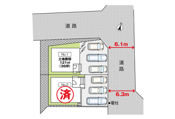 広島県安芸郡府中町八幡4丁目8新築一戸建て分譲住宅区画図