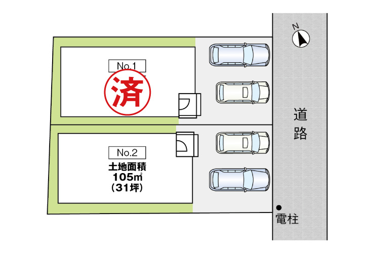 広島市安佐南区大町東4丁目6新築一戸建て分譲住宅区画図