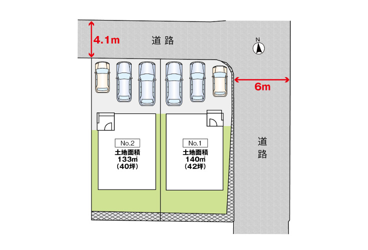 広島市安佐北区可部6丁目41新築戸建て分譲住宅区画図