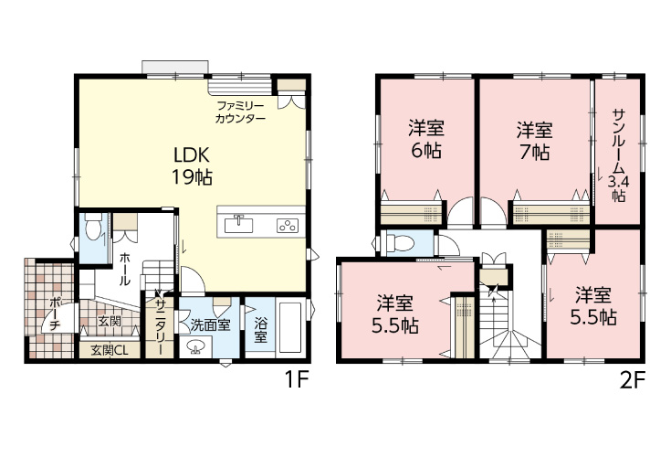 広島市安佐南区川内3丁目25新築一戸建て分譲住宅間取り図