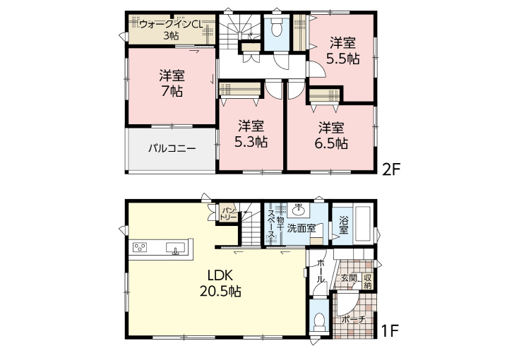 広島市佐伯区五日市中央5丁目14新築戸建分譲住宅間取り図