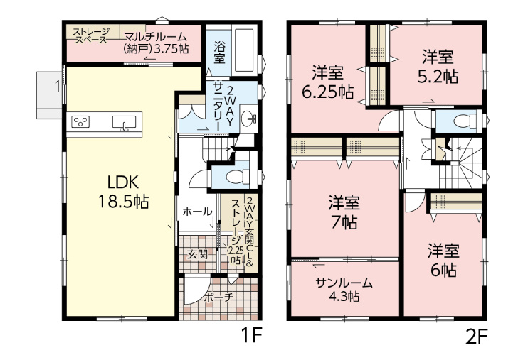 広島市西区高須1丁目8新築戸建て分譲住宅間取り図