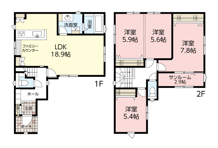 広島市南区宇品東3丁目5新築一戸建て分譲住宅間取り図