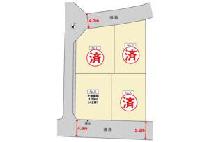 広島市安佐南区川内6丁目14土地分譲住宅区画図