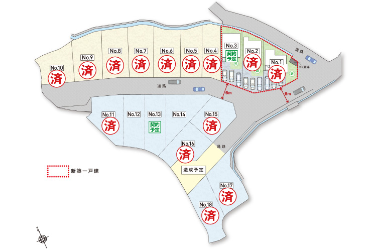 広島市安佐南区伴中央2丁目7土地分譲住宅区画図