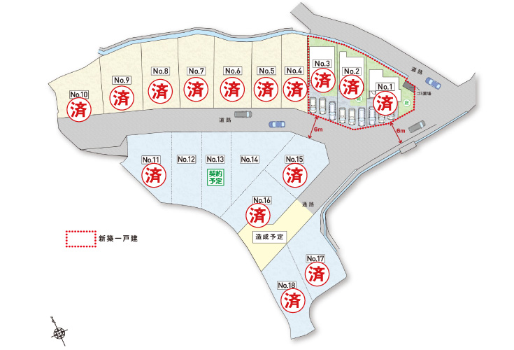 広島市安佐南区伴中央2丁目7土地分譲住宅区画図