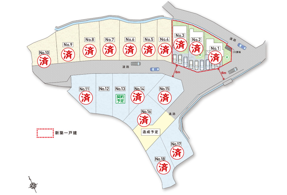 広島市安佐南区伴中央2丁目7土地分譲住宅区画図
