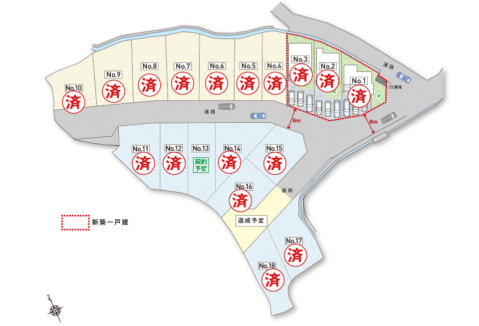 広島市安佐南区伴中央2丁目7土地分譲住宅区画図