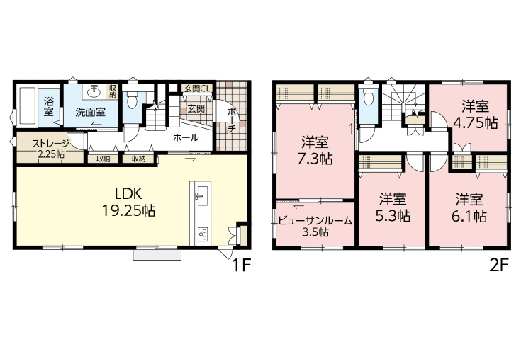 広島市安佐南区高取北4丁目25新築一戸建て分譲住宅間取り図