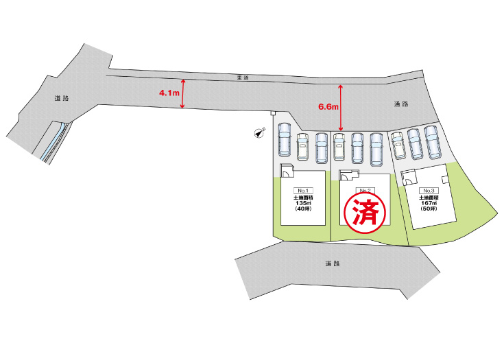 廿日市市下平良字小野377新築一戸建て分譲住宅区画図