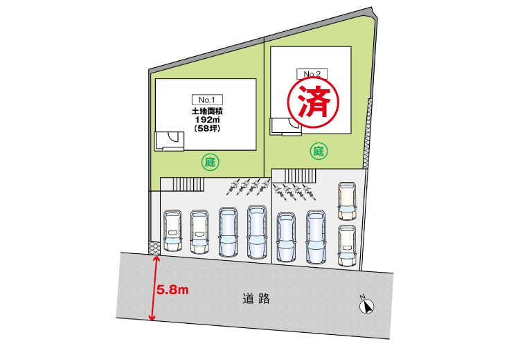 廿日市市峰高2丁目2新築戸建て分譲住宅区画図