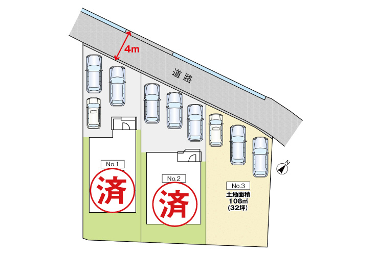 広島市安佐南区東野2丁目11土地分譲住宅区画図