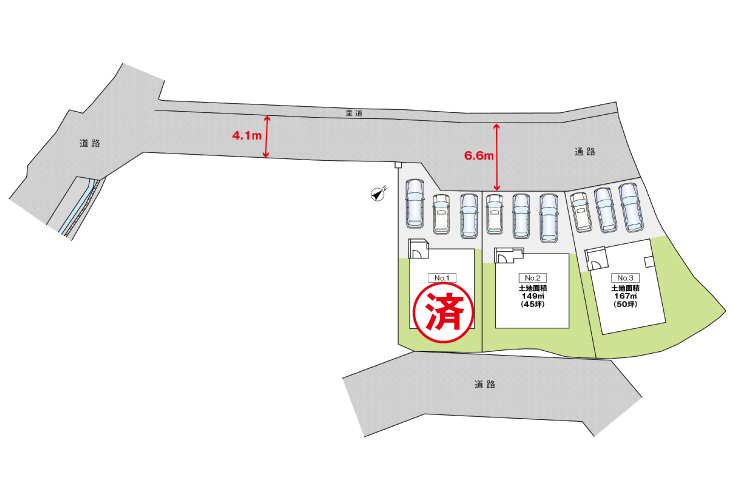 廿日市市下平良字小野377新築一戸建て分譲住宅区画図