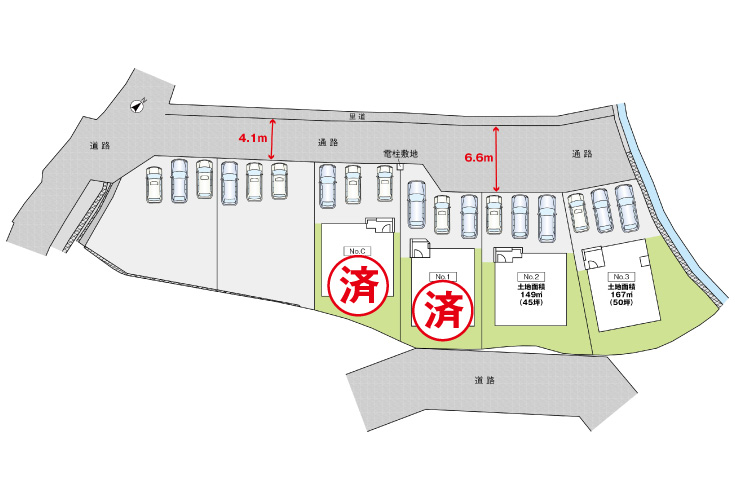 廿日市市下平良字小野377新築一戸建て分譲住宅区画図