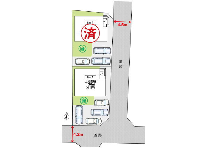 広島市佐伯区八幡3丁目14新築一戸建て分譲住宅区画図
