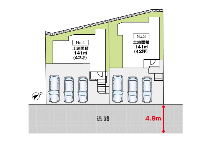 広島市安佐南区八木6丁目新築一戸建て分譲住宅区画図