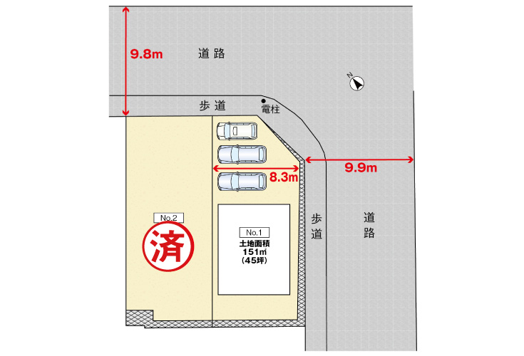 広島市安佐北区口田5丁目17土地分譲住宅区画図