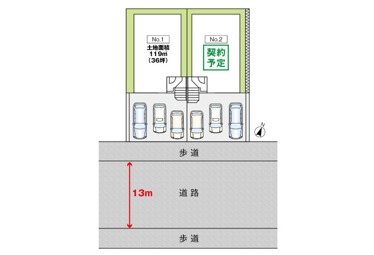 広島市西区井口鈴が台1丁目6新築一戸建て分譲住宅区画図