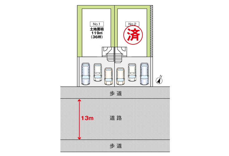 広島市西区井口鈴が台1丁目6新築一戸建て分譲住宅区画図