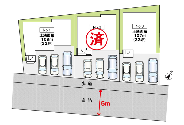 広島市安芸区船越南3丁目23新築一戸建て分譲住宅区画図