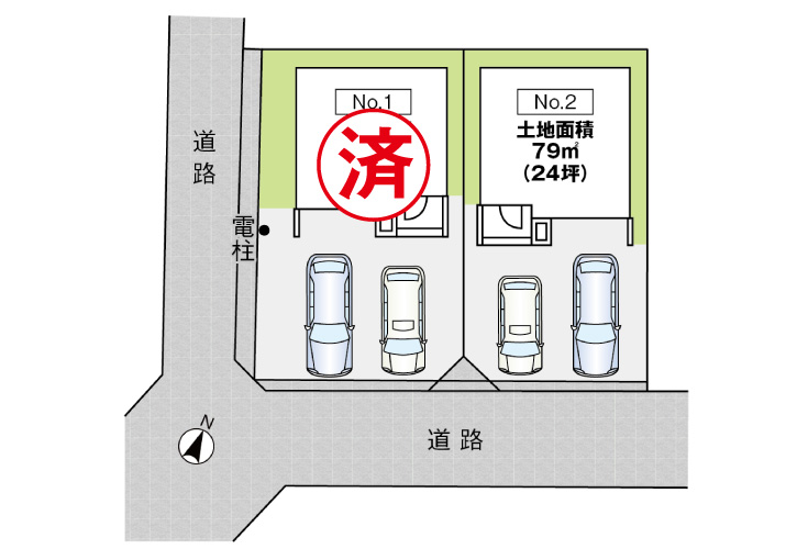 広島市東区牛田南2丁目3新築一戸建て分譲住宅区画図