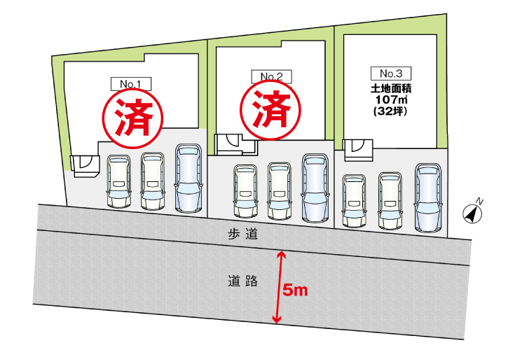 広島市安芸区船越南3丁目23新築一戸建て分譲住宅区画図