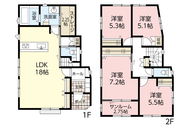 広島市安佐南区長楽寺3丁目11新築一戸建て分譲住宅間取り図