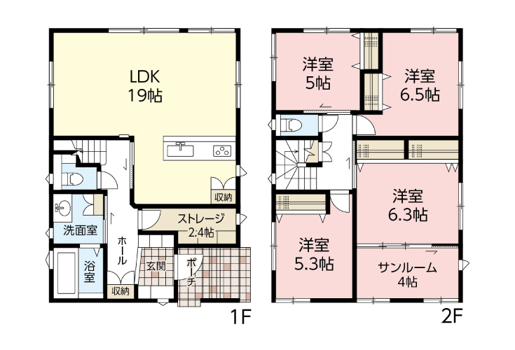広島市西区己斐上2丁目15新築一戸建て分譲住宅間取り図