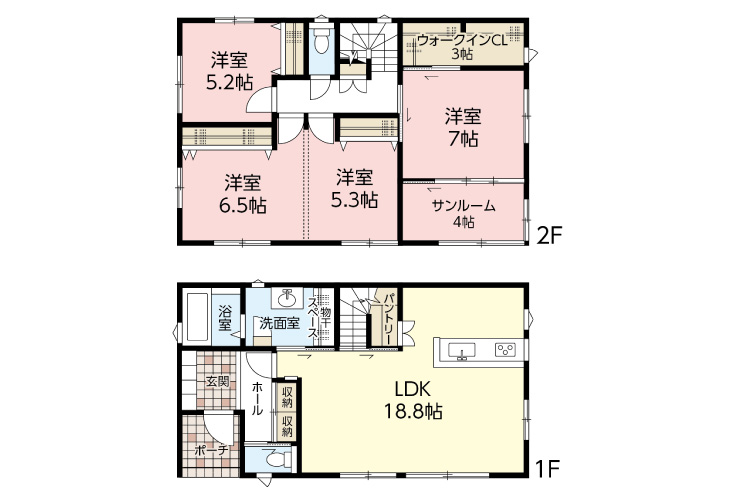 廿日市市阿品4丁目37新築戸建て分譲住宅間取り図