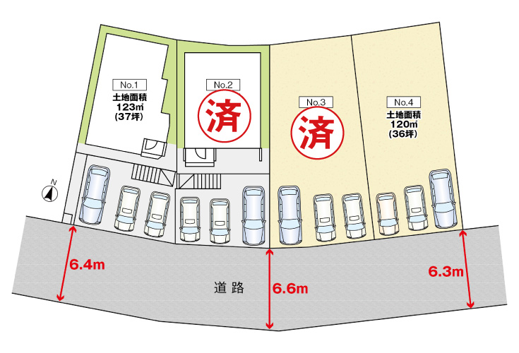 広島市安佐南区長楽寺3丁目11新築一戸建て分譲住宅区画図