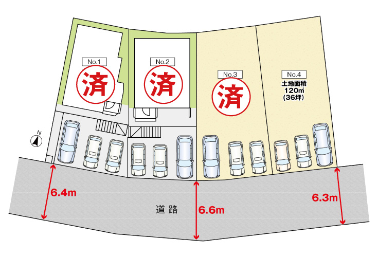 広島市安佐南区長楽寺3丁目11土地分譲住宅区画図