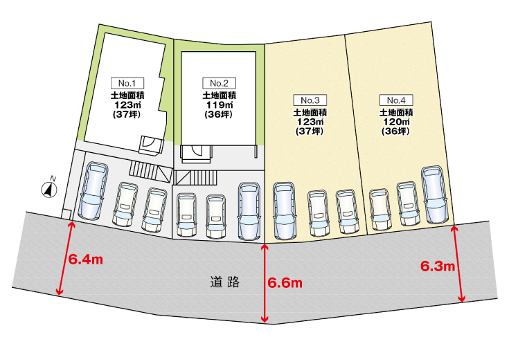 広島市安佐南区長楽寺3丁目11新築一戸建て分譲住宅区画図