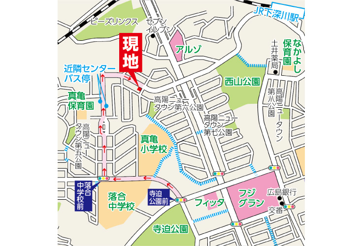 広島市安佐北区真亀5丁目7土地分譲住宅現地案内図
