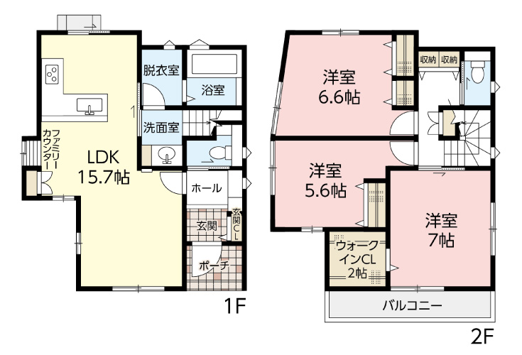 広島市東区上温品3丁目5新築一戸建て分譲住宅間取り図