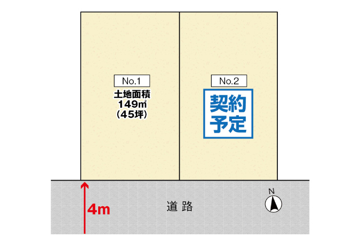 広島市安芸郡坂町横浜西1丁目9土地分譲住宅区画図