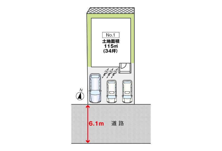 広島市安佐南区高取南2丁目8新築一戸建て分譲住宅区画図