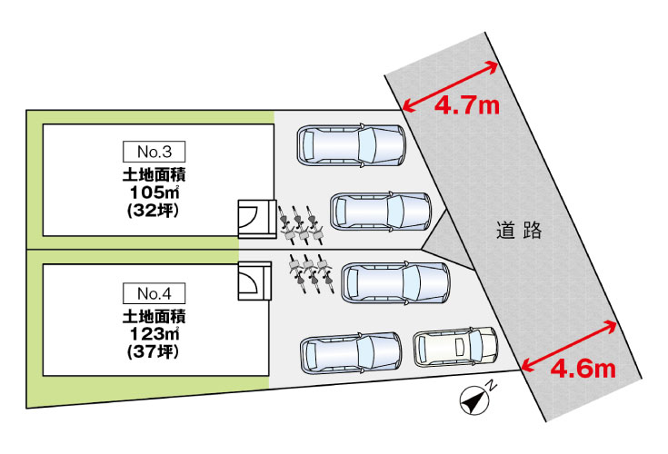 広島市安佐南区伴東5丁目18新築一戸建て分譲住宅区画図