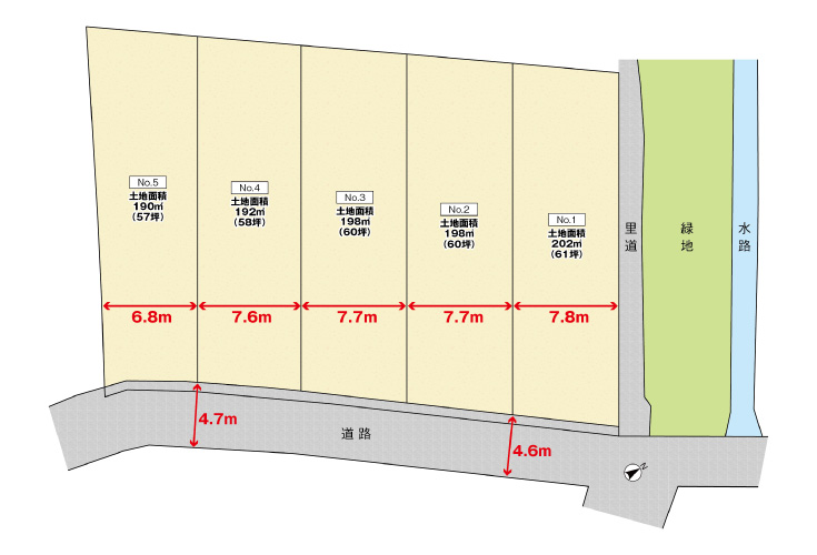 広島市安佐北区可部南4丁目7土地分譲住宅区画図
