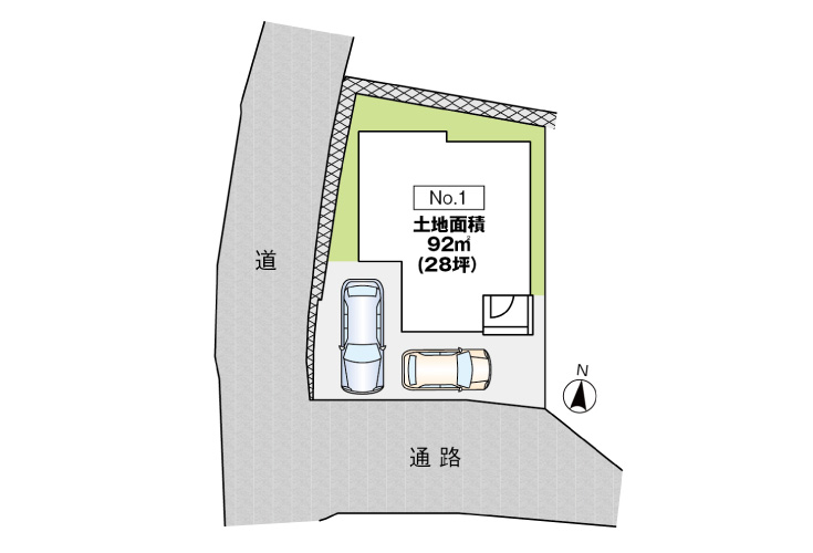 広島市東区上温品3丁目5新築一戸建て分譲住宅区画図