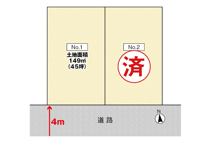 広島市安芸郡坂町横浜西1丁目9土地分譲住宅区画図