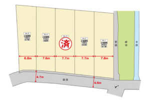 広島市安佐北区可部南4丁目7土地分譲住宅区画図