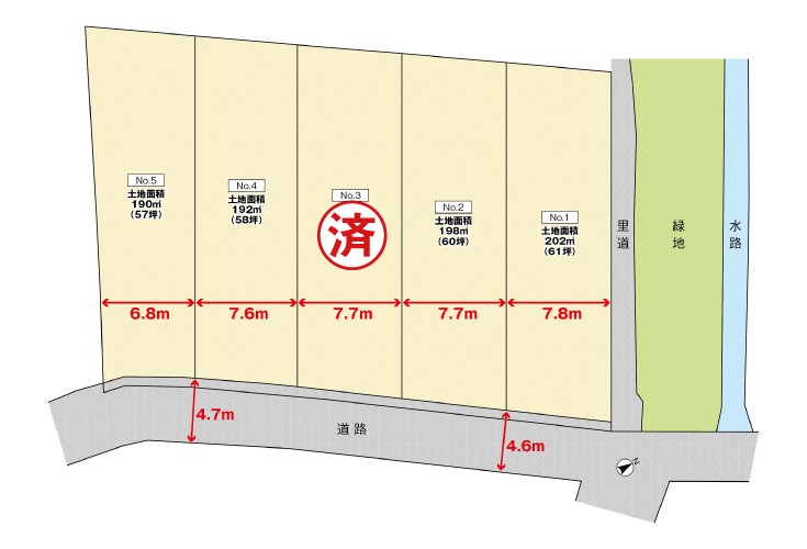 広島市安佐北区可部南4丁目7土地分譲住宅区画図