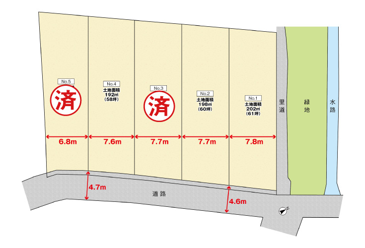広島市安佐北区可部南4丁目7土地分譲住宅区画図