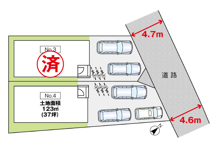 広島市安佐南区伴東5丁目18新築一戸建て分譲住宅区画図