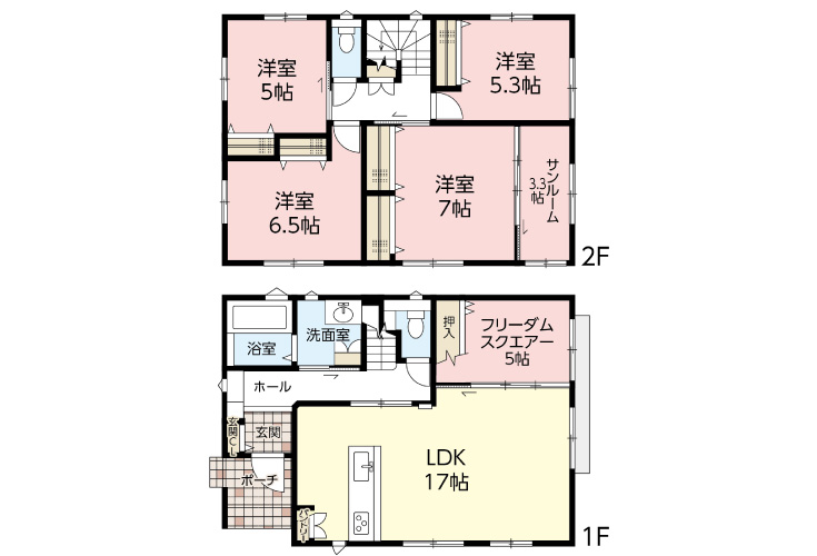 広島市安芸区中野4丁目46新築戸建て分譲住宅間取り図
