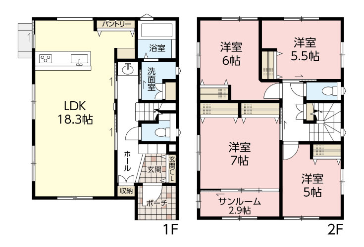 広島市安佐南区高取南2丁目8新築一戸建て分譲住宅間取り図