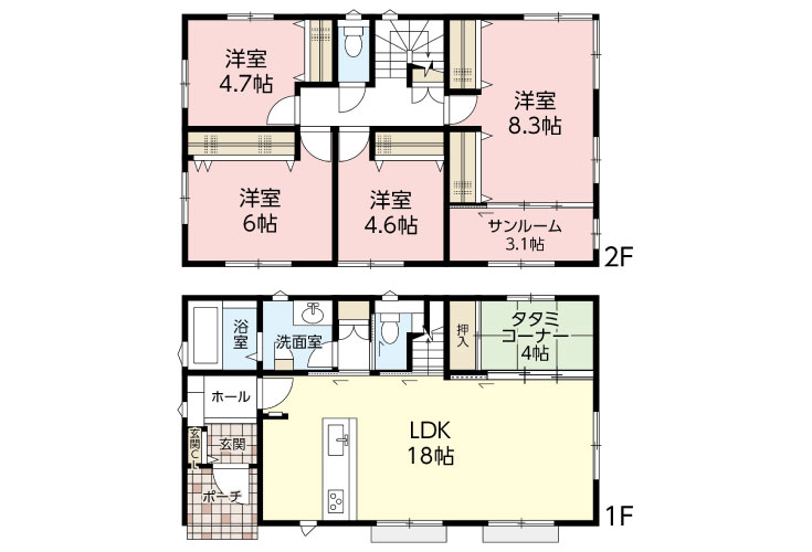広島市安佐南区相田3丁目29新築一戸建て分譲住宅間取り図