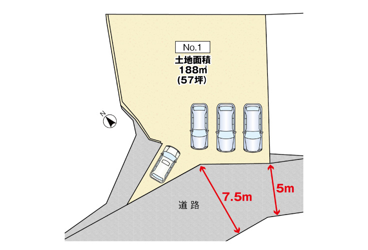 広島市安芸区中野4丁目46土地分譲住宅区画図