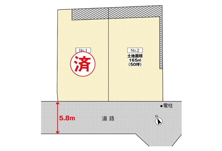 広島市西区己斐上3丁目58土地分譲住宅区画図